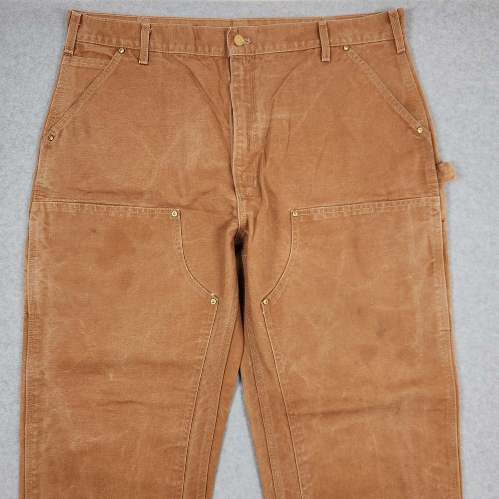 Vintage Carhartt Pants 40x32 Brown Double Knee Canvas Utility B01 BRN Union USA